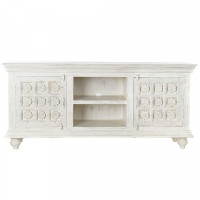 TV furniture DKD Home Decor White Wood (153 x 42 x 69 cm)