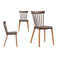 Dining Chair Grey Wood (54 x 84 x 43 cm)