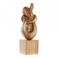 Decorative Figure DKD Home Decor Wood Abstract Natural (9 x 9 x 32 cm)