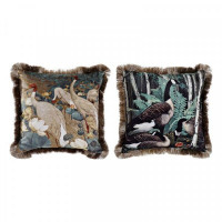 Cushion DKD Home Decor Birds Polyester (45 x 45 cm) (2 pcs)