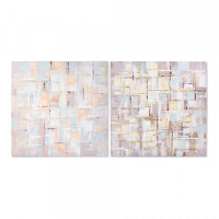 Painting DKD Home Decor Squares Canvas Abstract (2 pcs) (100 x 3 x 100 cm)