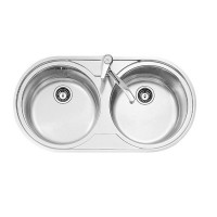 Sink with Two Basins Teka 9025 DUETTA 2C Stainless steel