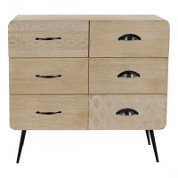 Chest of drawers DKD Home Decor Metal Paolownia wood MDF Wood (73 x 33 x 68 cm)