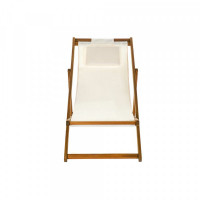 Sun-lounger DKD Home Decor White Cotton Acacia (55 x 110 x 85 cm)