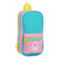 Pencil Case Backpack Benetton Color Block Yellow Pink Turquoise