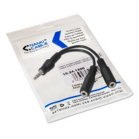 Audio Jack (3.5 mm) Splitter Cable NANOCABLE 10.24.1200 15 cm Black
