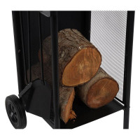 Log Stand DKD Home Decor Accessories Fireplace Steel (42 x 36 x 81 cm)