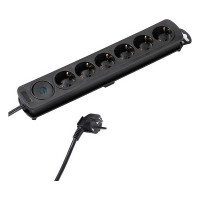 Power Socket - 6 Sockets with Switch Vivanco 37648 1,4 m Black