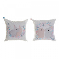 Cushion DKD Home Decor Rabbit Polyester (40 x 3 x 40 cm) (2 pcs)