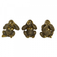 Decorative Figure DKD Home Decor Resin Gorilla (3 pcs) (14 x 9.5 x 14 cm) (10,5 x 12 x 14 cm) (13 x 10 x 14,5 cm)