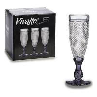 Wineglass Vivalto Glass Crystal Anthracite (7 x 20 x 7 cm) (185 ml) (1 pcs)