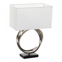 Desk Lamp DKD Home Decor White Silver Polyester Metal (38 x 20 x 54 cm)