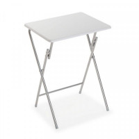 Folding Table White Metal MDF Wood (37,5 x 65,5 x 47,5 cm)