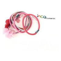 Rubber Hair Bands Inca Elastic Pink (6 Pieces)