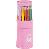 Pencil Case Benetton Blooming Roll-up Pink (27 Pieces)