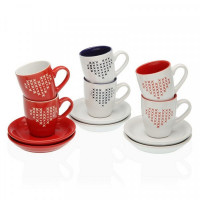 Set of Mugs with Saucers Jada Coffee Stoneware (6 pcs)