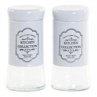 Salt Shaker with Lid DKD Home Decor White Stainless steel Crystal (100 ml) (2 pcs)