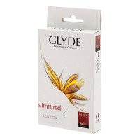 Condoms Glyde Slimfit Red 17 cm (10 uds)