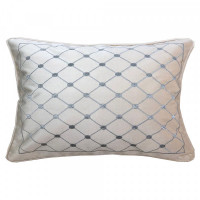 Cushion DKD Home Decor White Grey Polyester Velvet Rhombus (50 x 10 x 30 cm)