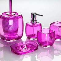soap dish Plastic Transparent Lilac