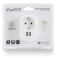 Wall Plug with 2 USB Ports Ewent EW1211 3,1 A