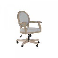 Chair DKD Home Decor Grey Linen Rubber wood (64 x 60 x 100 cm)