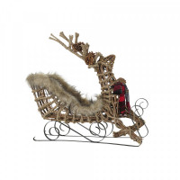 Sledge DKD Home Decor Jute Metal wicker Reindeer (63 x 20 x 52 cm)
