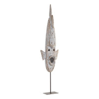 Decorative Figure DKD Home Decor Metal Paolownia wood Fish (15 x 7 x 64 cm)