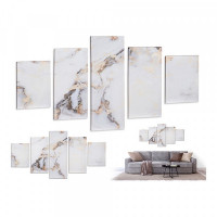 Painting Canvas Marble White (5 Pieces)