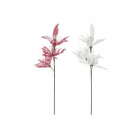 Decorative Flower DKD Home Decor White Pink EVA (Ethylvynilacetate) (2 pcs) (30 x 8 x 112 cm)
