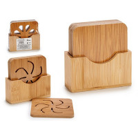 Coasters (9 x 9 x 0,5 cm) (4 Pieces) Bamboo
