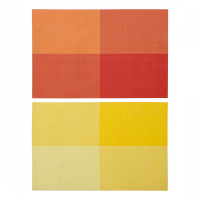 Place mat DKD Home Decor Yellow Orange PVC (2 pcs) (45 x 31 x 0.5 cm)