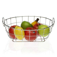 Fruit Bowl Metal Chromed Rectangular (26 x 14 x 32 cm)