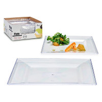 Flat plate Squared Transparent Plastic (20 cm)