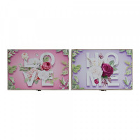 Cover DKD Home Decor Counter Pink MDF Wood Lilac (2 pcs) (46 x 6 x 32 cm)