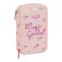 Triple Pencil Case Safta Magic Garden Pink (28 pcs)