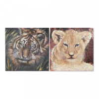 Painting DKD Home Decor Canvas Lion (2 pcs) (100 x 3 x 100 cm)