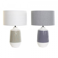 Desk Lamp DKD Home Decor Polyester Porcelain (2 pcs) (35 x 35 x 53 cm)