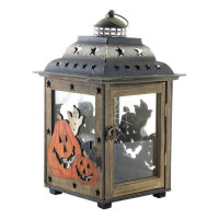 Lantern DKD Home Decor Wood Metal Halloween (22 x 22 x 36 cm)