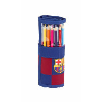 Pencil Case F.C. Barcelona 19/20 Roll-up Navy Blue (27 Pieces)