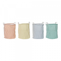 Laundry basket DKD Home Decor Striped Polyester Cotton (4 pcs) (36 x 36 x 52 cm)