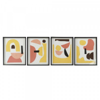Painting DKD Home Decor Crystal Abstract MDF Wood (4 pcs) (40 x 2.5 x 50 cm)
