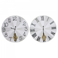 Wall Clock DKD Home Decor Pendulum Metal MDF Wood (2 pcs) (58 x 8 x 58 cm)