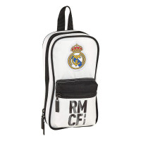 Backpack Pencil Case Real Madrid C.F. White Black (33 Pieces)