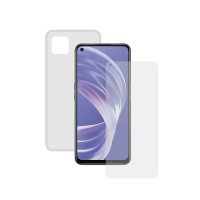 Tempered Glass Mobile Screen Protector + Mobile Case Oppo A73 Contact Transparent