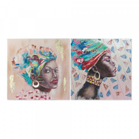 Painting DKD Home Decor African girl (100 x 3.5 x 100 cm)