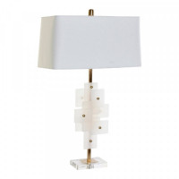 Desk Lamp DKD Home Decor White Cotton Metal Marble Golden (48 x 26 x 82 cm)