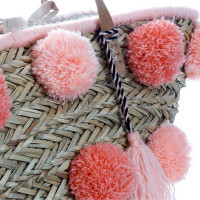 Bag DKD Home Decor Pink Coral Pompoms