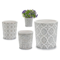 Plant pot Grey Ceramic (12,3 x 12 x 12,3 cm)
