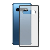 Mobile cover Samsung Galaxy S10+ KSIX Flex Metal TPU Transparent Grey Metallic